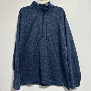 Eddie Bauer 2XL XXL Blue Men's Pullover 1/4 Quarter Zip Basic Casual Outdoor